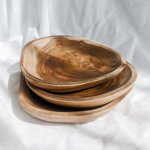 Home Corner And Dramatic Play: Natural Teak Wood Plate