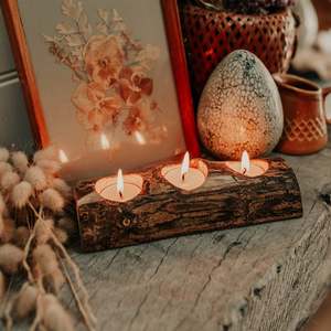 Rustic Tree Branch Candle Holder