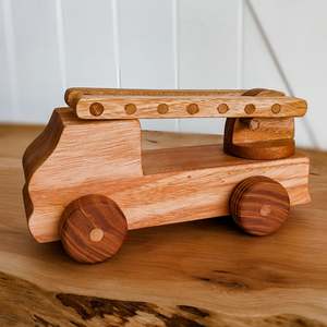 Natural Wooden Fire Truck