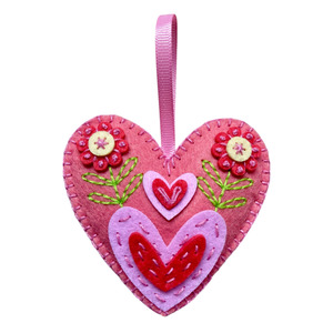 Kids Craft Kit | DIY Felt Creations - Pink Heart Decoration