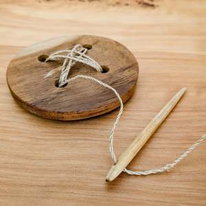Wooden Button Threading Set