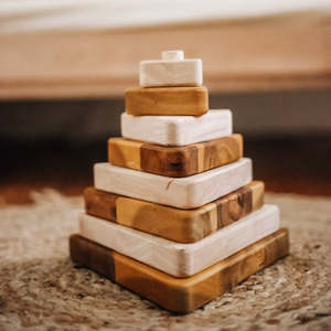 Montessori Inspired Toys: Qtoys | Wooden Triangle Stacker
