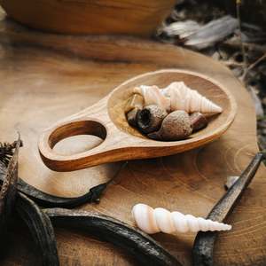 Messy Play: Teak Wood Moon Scoop