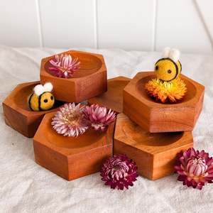 Natural Wooden Beehive Bowl Plates