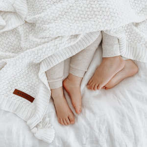 Blankets And Swaddles: Organic Cotton Knit Tassel Blanket