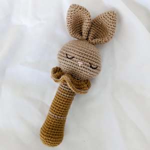 Rattles And Teethers: Patti Oslo Organic Cotton Rattle with Bell | Beti Bunny