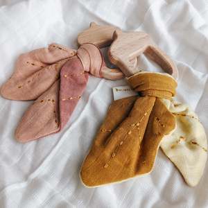 Natural Wooden and Organic Cotton Teether