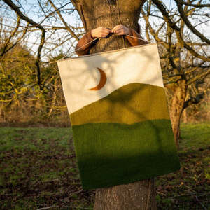 Muskhane Felt Landscape Wall Hanging | Midnight Olive