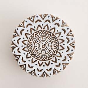 Aspiration International: Wooden Printing Blocks - Yin Yang Mandala (Extra Large)