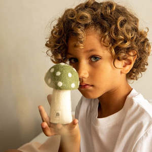 Play 1: Muskhane Felt Dotty Mushrooms | Sage