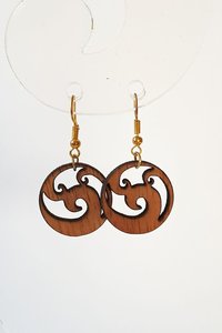 Products: Wooden Whanau Round Drop Earrings