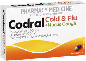 CODRAL Cold & Flu + Mucus Cough 24 Capsules