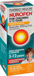 Pain Relief: NUROFEN For Children (5 - 12 years) 200ml Orange