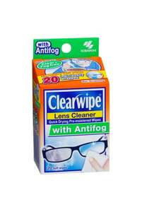 Eye Care: CLEARWIPE Lens Cleaner Antifog 20 Wipes
