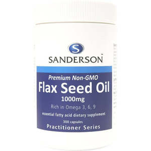 Health Supplements: SANDERSON Flaxseed Oil 1000mg 300 Capsules
