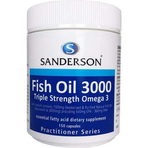 Health Supplements: SANDERSON Fish Oil 3000 150 Capsules