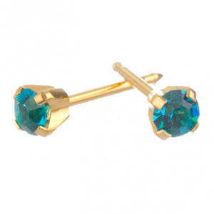 Birthstones: December 3mm Gold Claw Earrings