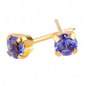 Birthstones: September 3mm Gold Claw Earrings
