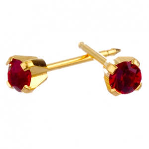 Birthstones: January 3mm Gold Claw Earrings