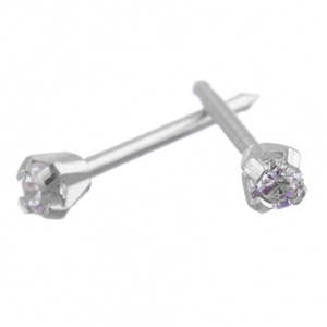 Cubic Zirconia: Silver Cubic Zirconia 2mm Earrings