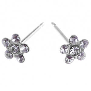 Daisy: Clear Cubic Zirconia Daisy Silver Earrings