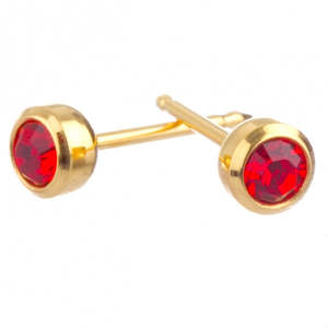 Bezel: July 3mm Gold Bezel Earrings