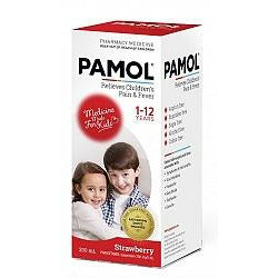 PAMOL All Ages 250mg/5ml Strawberry Colour Free 200ml