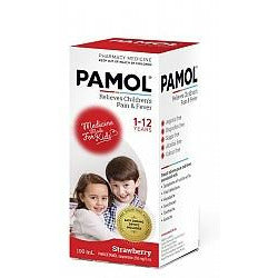 PAMOL All Ages 250mg/5ml Strawberry Colour Free 100ml