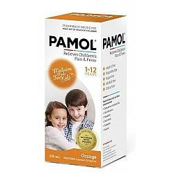 PAMOL All Ages 250mg/5ml Orange Colour Free 200ml