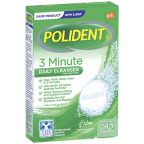 Polident 3 Minute Tablets - 36 pack