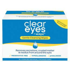 Eye Care 1: CLEAR EYES Cleansing Wipes 30pk