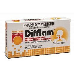 Mouth Throat Treatments: DIFFLAM Lozenges Lemon/Honey 16 Pack
