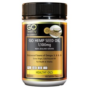 GO Hemp Seed Oil 1100mg NZ Grown 100Cap