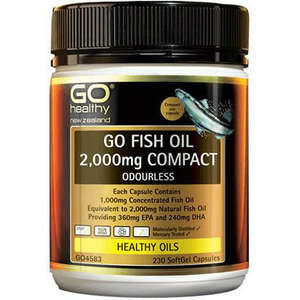 Fish Nutritional Oils: GO Fish Oil 2000mg Odourless 230 cap