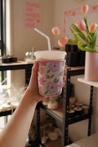 Iced Coffee Coozies: Floral Coffee Coozie