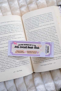 Card Bookmarks: Anti Social Book Club Bookmark