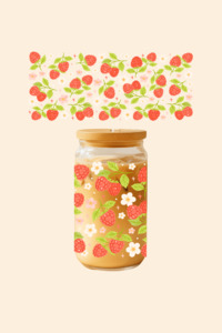 Raspberries Glass Tumbler