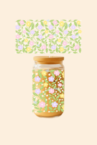 Glass Tumblers: Floral Jungle Glass Tumbler