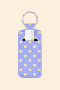Periwinkle Butter Polka - Lip Balm Holder Keychain
