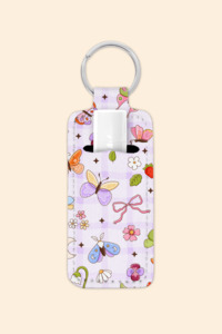 Butterfly Garden - Lip Balm Holder Keychain