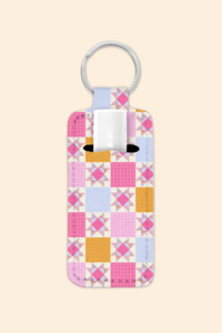 Quilted - Lip Balm Holder Keychain