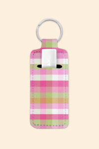 Spring Plaid - Lip Balm Holder Keychain