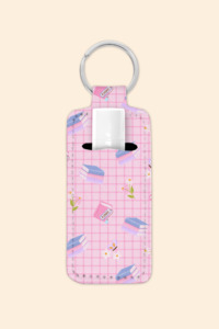 Bookish Floral - Lip Balm Holder Keychain