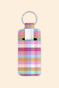 Jewellery Accessories: Cozy Plaid - Lip Balm Holder Keychain