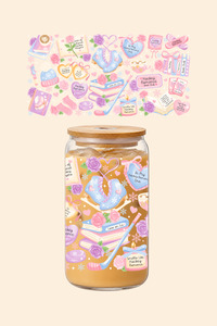 Glass Tumblers: Hockey Romance Glass Tumbler