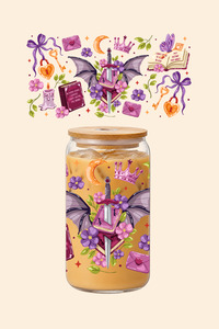 Glass Tumblers: Purple Wing Romance Glass Tumbler