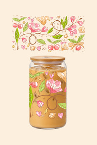 Glass Tumblers: Flower Vines Glass Tumbler