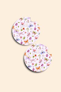 Car Accessories: Butterfly Garden - 2 Pack Car Coasters