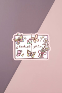 Bookish Girlie Butterflies Sticker