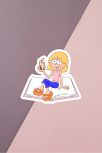 Lizzie Books & Coffee Sticker